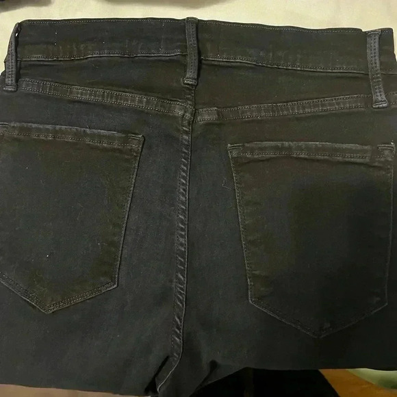 FRAME Le Crop Bell Flare Jeans Rockview Blue Dark Wash NWT - Picture 9 of 10